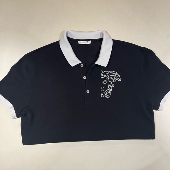 Versace Shirts Gianni Versace Black Logo Polo Size Xxl Like New Poshmark